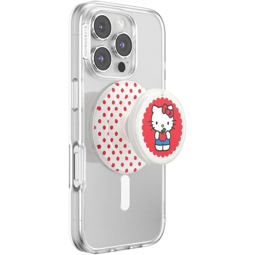 imagePopSockets Round Phone Grip Compatible with MagSafe Adapter Ring Included Phone Holder Wireless Charging Compatible Sanrio  Dancing KeroppiLooking Good Hello Kitty