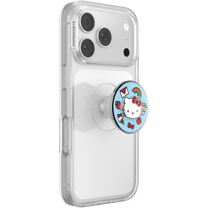 imagePopSockets Round Phone Grip Compatible with MagSafe Adapter Ring Included Phone Holder Wireless Charging Compatible Sanrio Dancing KeroppiSpinner Hello Kittys Goodies Adhesive