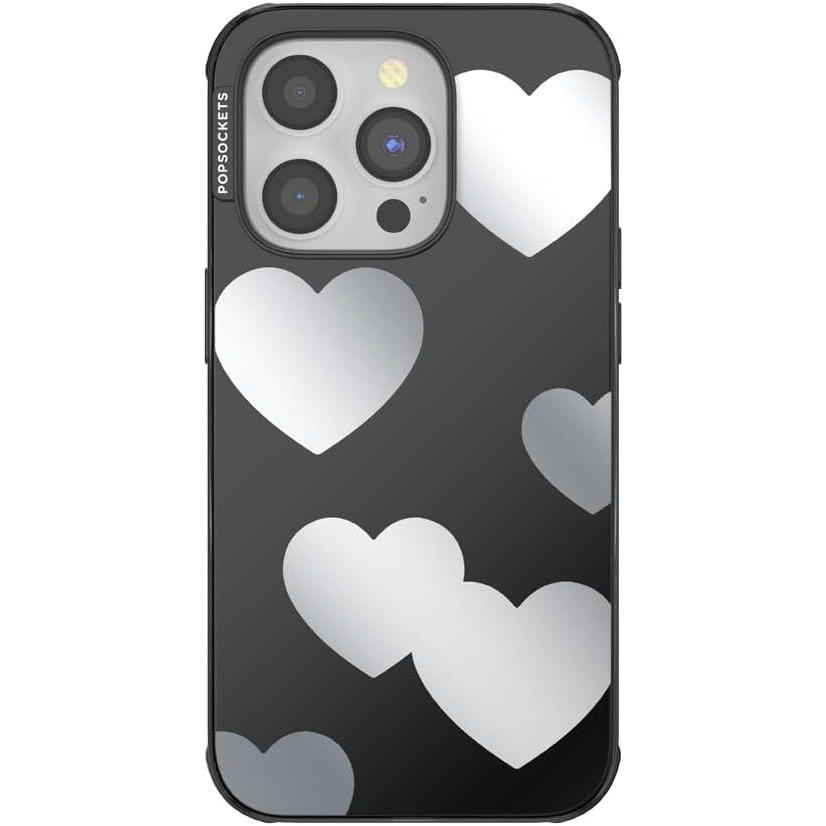 imagePopSockets iPhone 14 Pro Max Case with MagSafe Phone Case for iPhone 14 Pro Max Grip Sold Separately Wireless Charging Compatible Hearts ReflectionHearts Reflection