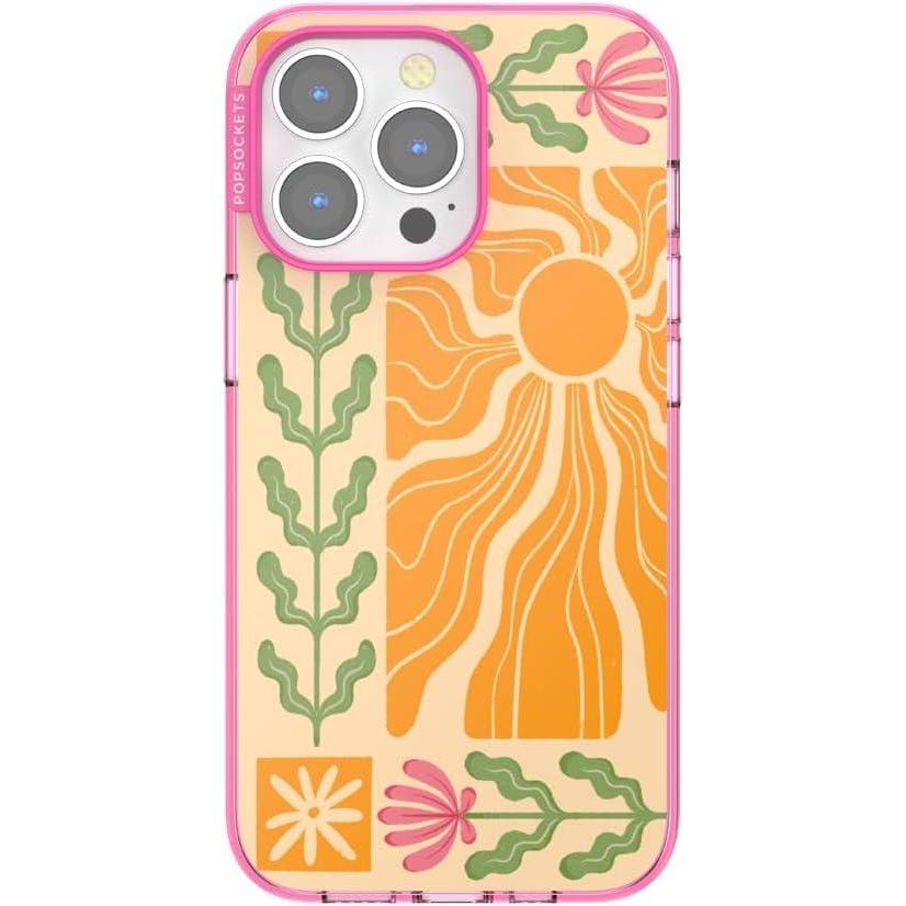 imagePopSockets iPhone 15 Case Compatible with MagSafe Phone Case for iPhone 15 Wireless Charging Compatible Case Only GinghamDesert Mosaic