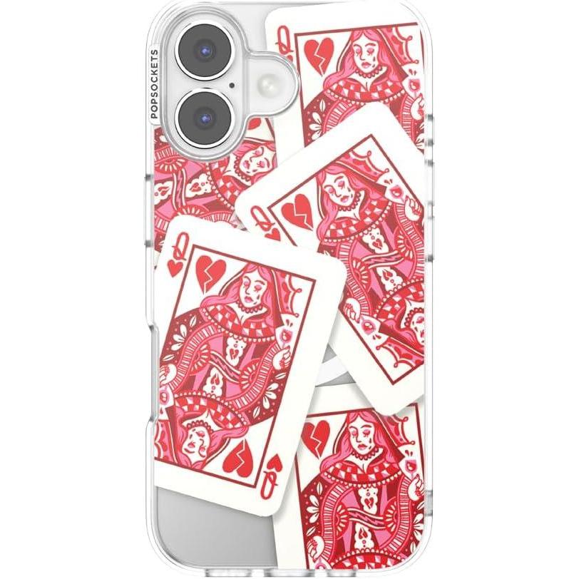 imagePopSockets iPhone 15 Pro Case Compatible with MagSafe Phone Case for iPhone 15 Pro Wireless Charging Compatible Case Only Cute PopSockets Heart QueenQueen of Hearts