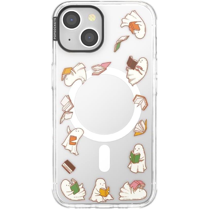 imagePopSockets iPhone 16 Pro Max Case Compatible with MagSafe Phone Case for iPhone 16 Pro Max Wireless Charging Compatible Case Only  FireheartSpooky Book Club Clear