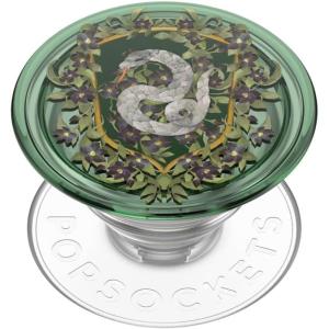PopSockets Phone Grip for MagSafe, Secure Magnetic Phone Grip & Stand, Hands-Free Kickstand, Wireless Charging Compatible, Harry Potter – Enamel Deathly Hallows(Slytherin Crest)