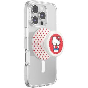 PopSockets Round Phone Grip Compatible with MagSafe, Adapter Ring Included, Phone Holder, Wireless Charging Compatible, Sanrio – Dancing Keroppi(Looking Good Hello Kitty)