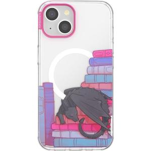 PopSockets iPhone 13 Case Compatible with MagSafe, Phone Case for iPhone 13, Wireless Charging Compatible – Storied Shelves(Curled Up With a Good Book)