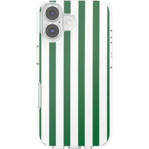 PopSockets iPhone 15 Case Compatible with MagSafe, Phone Case for iPhone 15, Wireless Charging Compatible, Case Only – Gingham(Club Stripe Green)