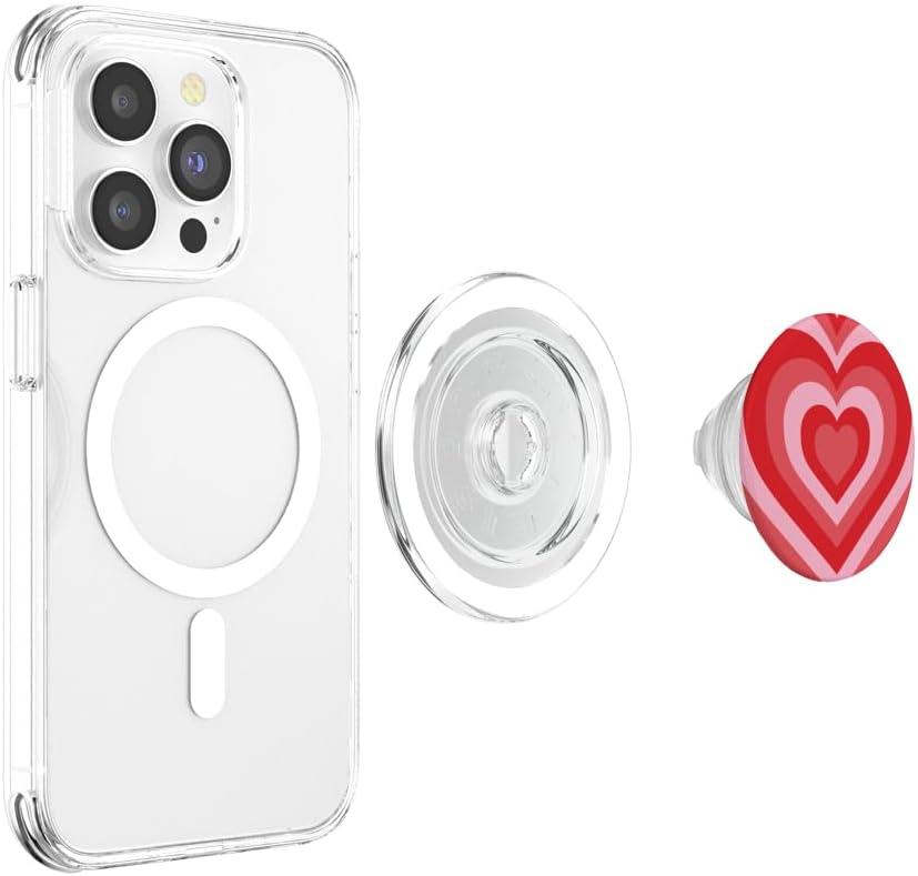 imageAesthetic Red Pink Coffee Latte Love Heart Groovy Girly PopSockets Adhesive PopGripMagnetic PopGrip