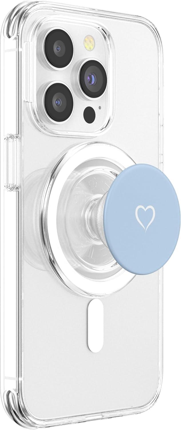 imageBaby BluePastel Blue Hand Drawn Heart Love Minimalist PopSockets PopGrip for MagSafeMagnetic PopGrip