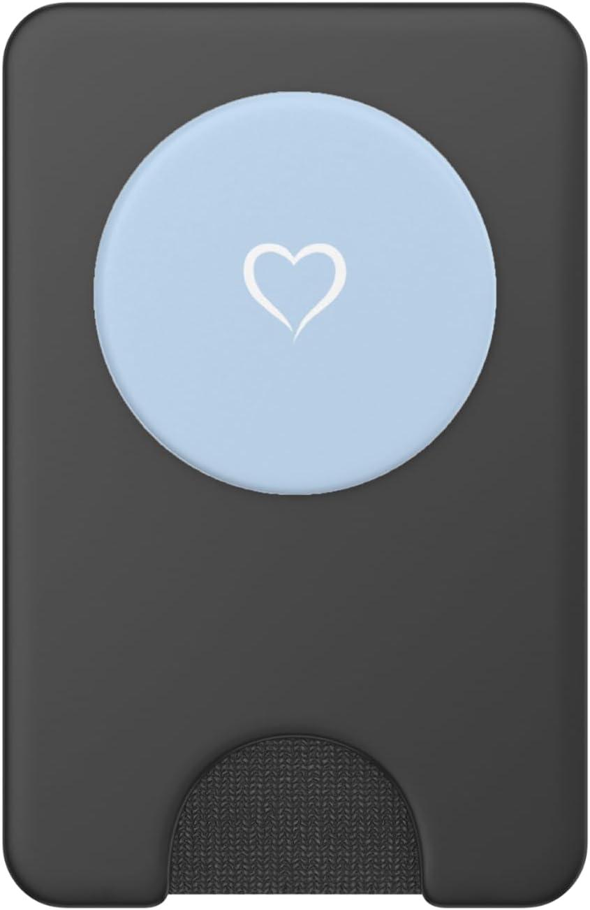 imageBaby BluePastel Blue Hand Drawn Heart Love Minimalist PopSockets PopGrip for MagSafeMagnetic PopWallet