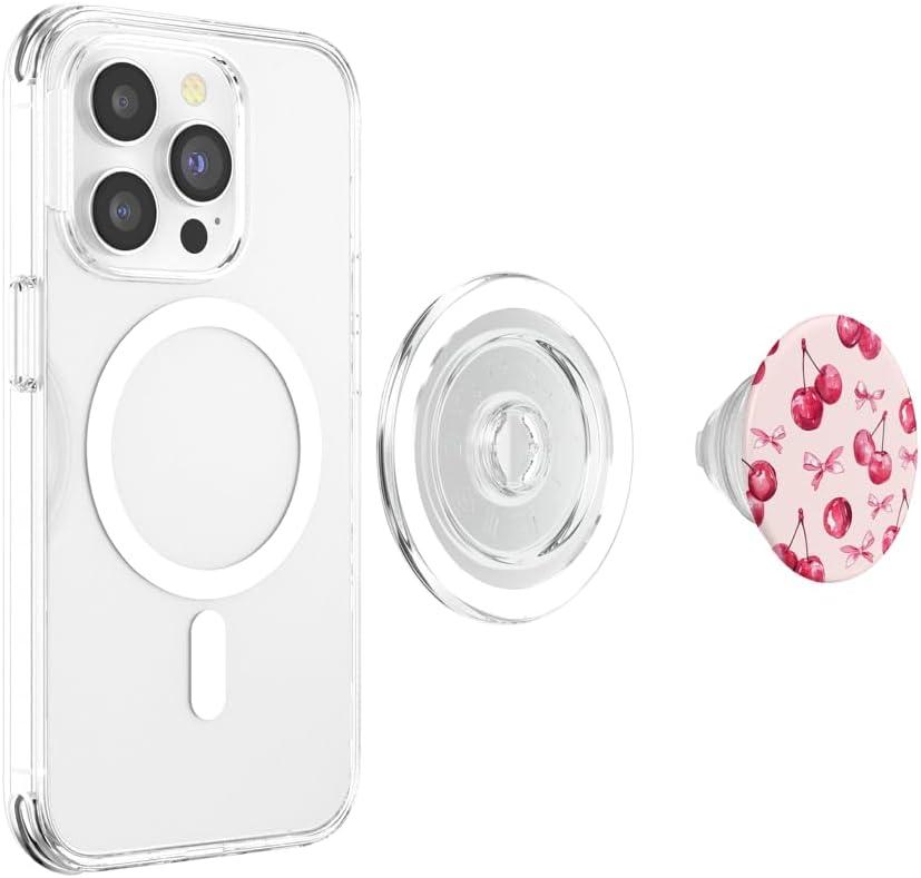 imageCoquette Cherry and Pink Bow PopSockets Adhesive PopGripMagnetic PopGrip