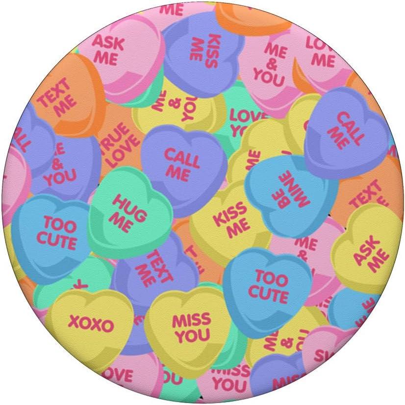 imageCute Girls Valentines Day Cute Candy Heart Sayings Pattern PopSockets Standard PopGripStandard