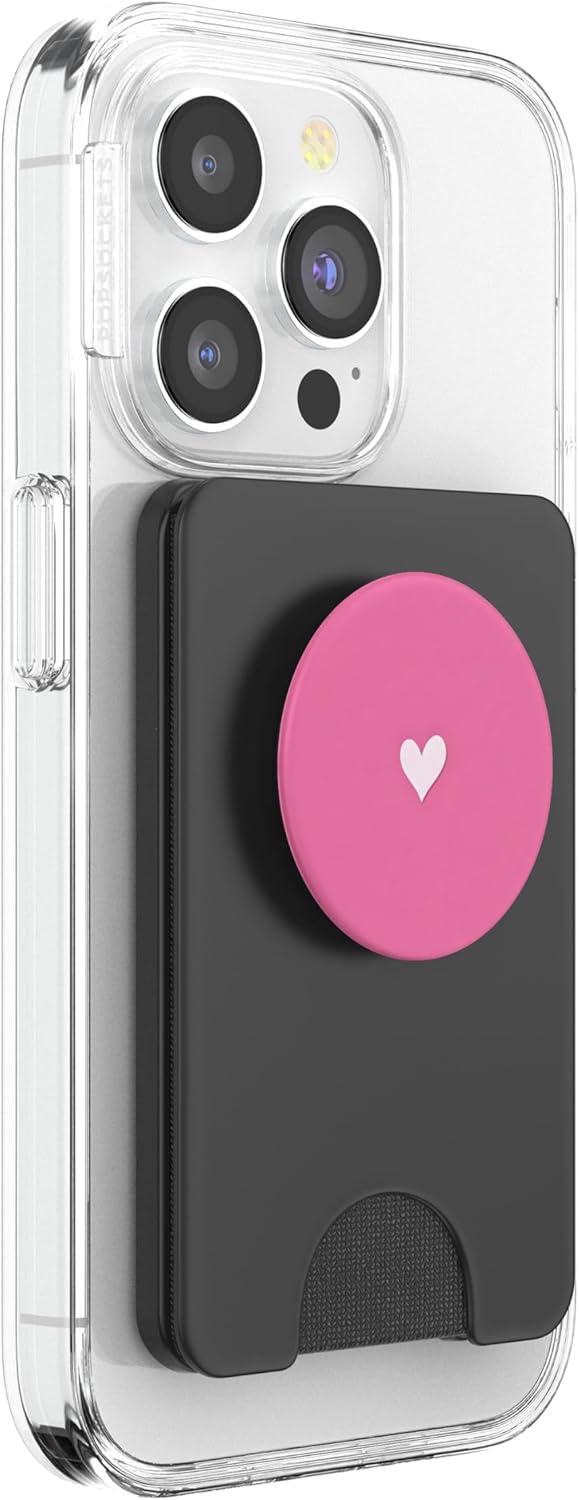 imageCute Heart Love Pink PopSockets Adhesive PopGripMagnetic PopWallet