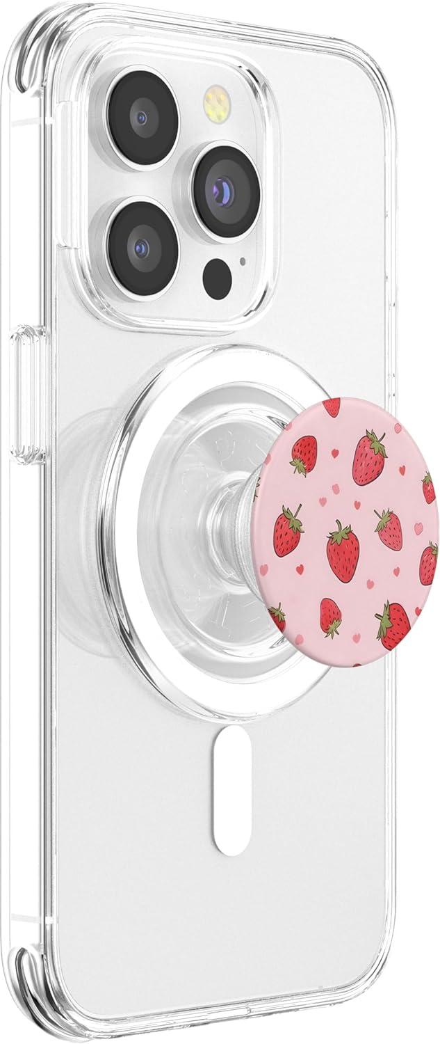 imageCute Pink Strawberry PopSockets Adhesive PopGripMagnetic PopGrip