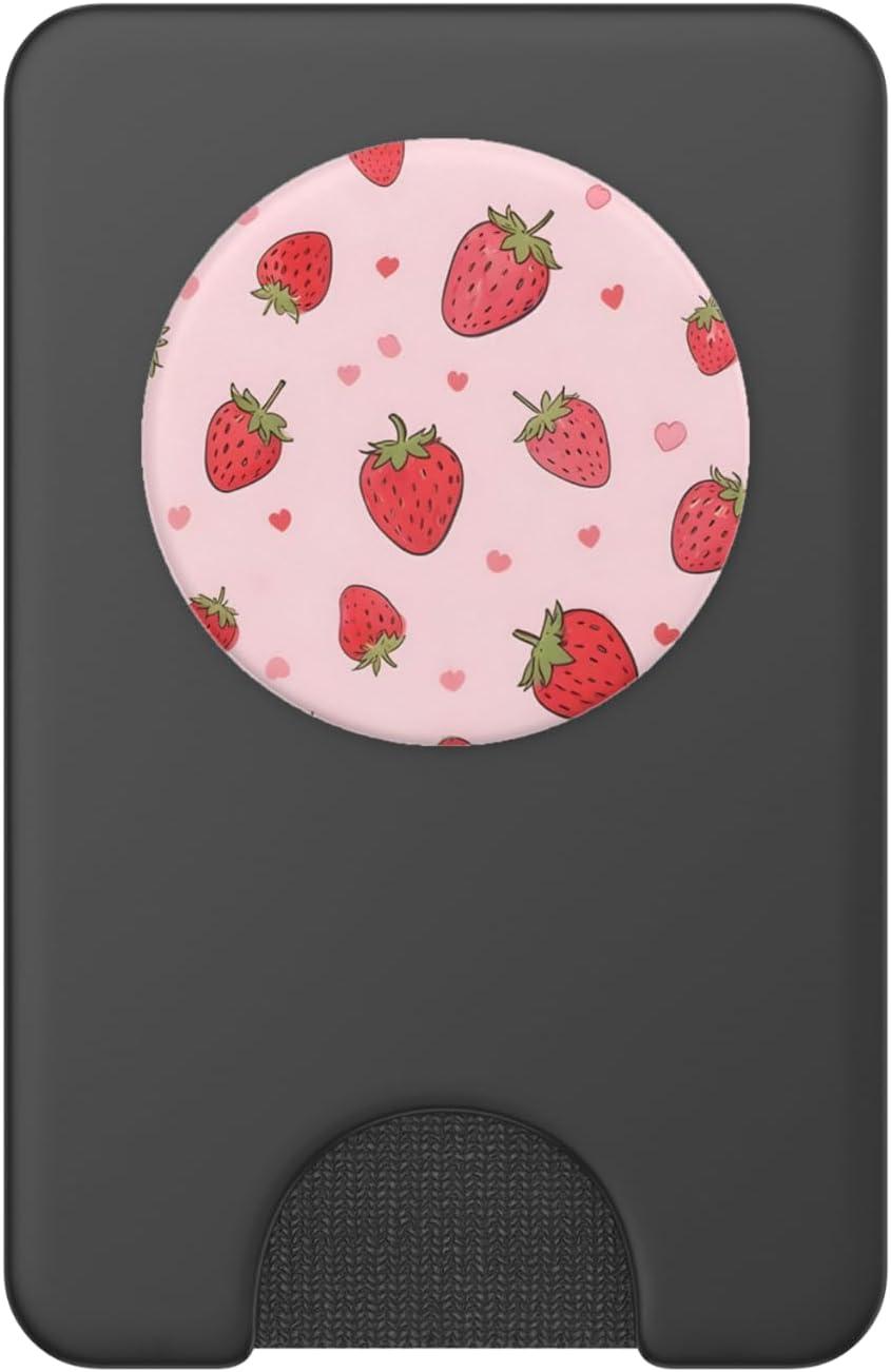 imageCute Pink Strawberry PopSockets Adhesive PopGripMagnetic PopWallet