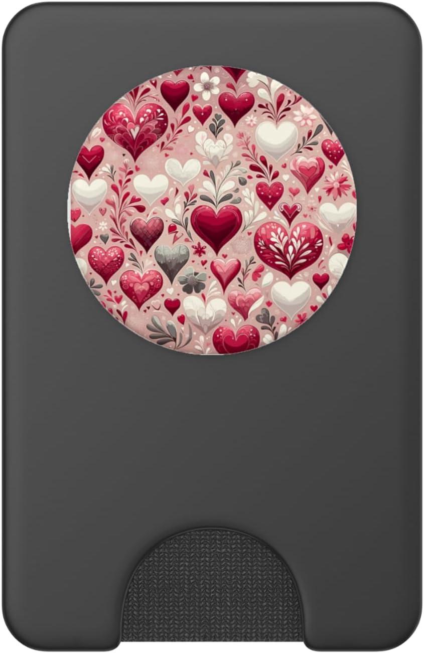 imageFestive Elegance gifts Enchanting Hearts Romantic Valentines Day Love PopSockets Standard PopGrip Black 260027Magnetic PopWallet