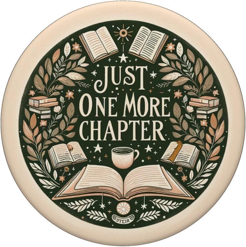 imageJust One More Chapter Bookish Book Reading Beige PopSockets Adhesive PopGripAdhesive PopGrip