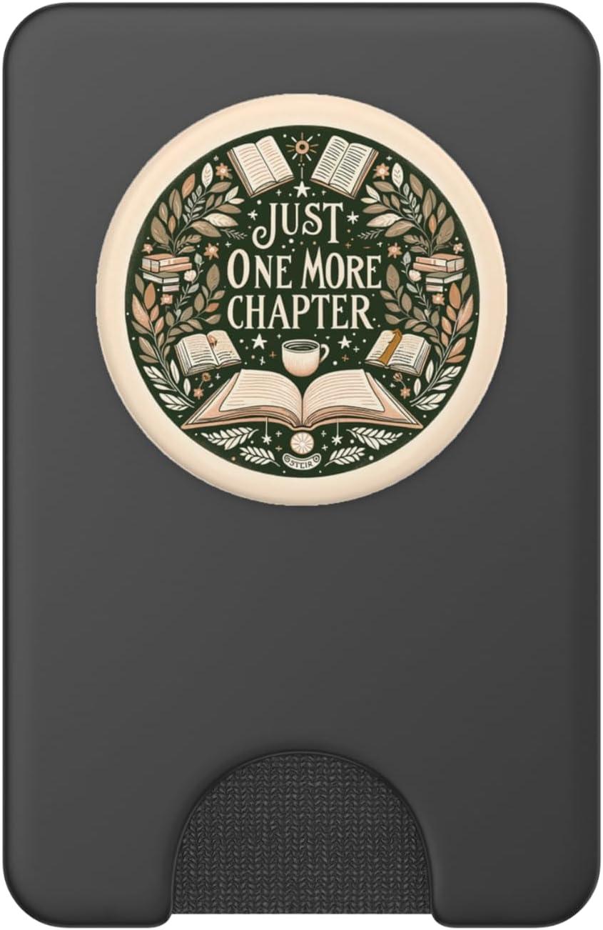 imageJust One More Chapter Bookish Book Reading Beige PopSockets Adhesive PopGripMagnetic PopWallet