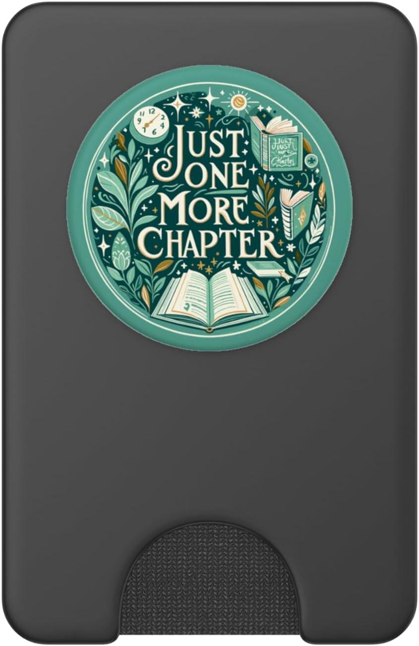 imageJust One More Chapter Bookish Reading Green Teal Book Lover PopSockets Adhesive PopGripMagnetic PopWallet