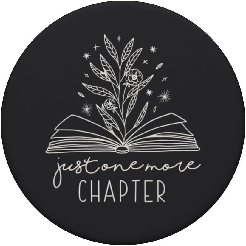 imageJust One More Chapter Floral Book Lover Reading Design PopSockets Adhesive PopGripAdhesive PopGrip