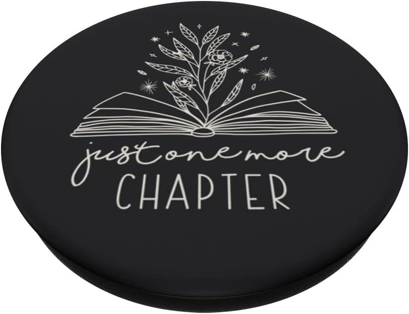 imageJust One More Chapter Floral Book Lover Reading Design PopSockets Adhesive PopGripAdhesive PopGrip
