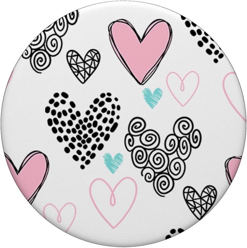 imagePink Hearts Love Symbol Girl Cute Minimalistic PopSockets Swappable PopGripStandard
