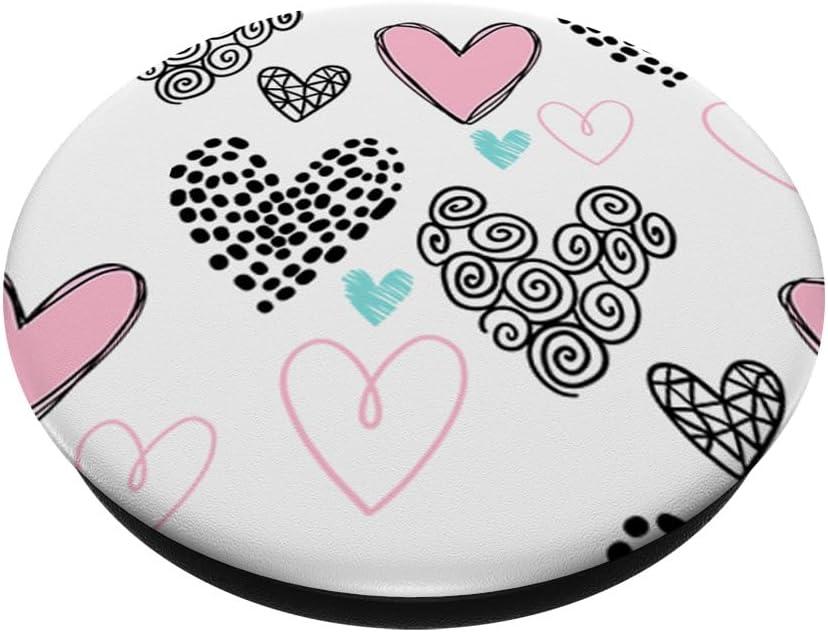imagePink Hearts Love Symbol Girl Cute Minimalistic PopSockets Swappable PopGripStandard