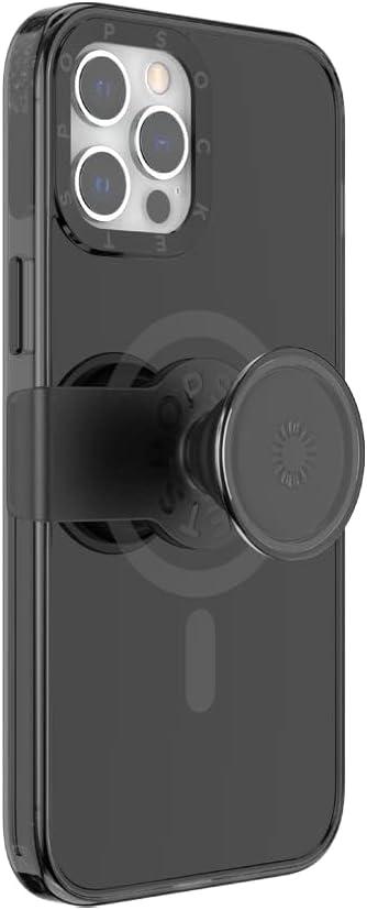 imagePopSockets Black iPhone 12 Case and iPhone 12 Pro Case with Phone Grip and Slide Compatible with MagSafeBlack
