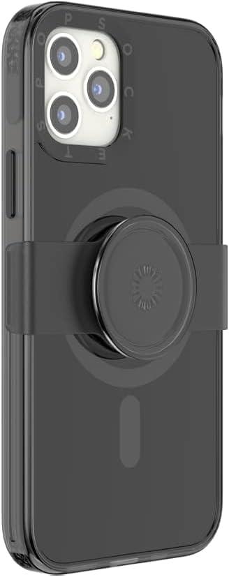 imagePopSockets Black iPhone 12 Case and iPhone 12 Pro Case with Phone Grip and Slide Compatible with MagSafeBlack