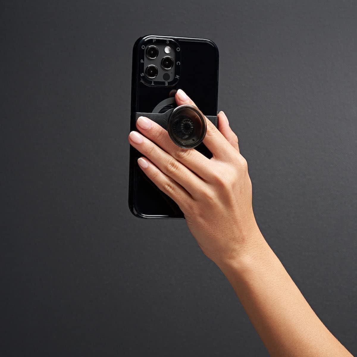 imagePopSockets Black iPhone 12 Case and iPhone 12 Pro Case with Phone Grip and Slide Compatible with MagSafeBlack