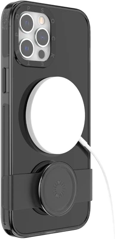 imagePopSockets Black iPhone 12 Case and iPhone 12 Pro Case with Phone Grip and Slide Compatible with MagSafeBlack