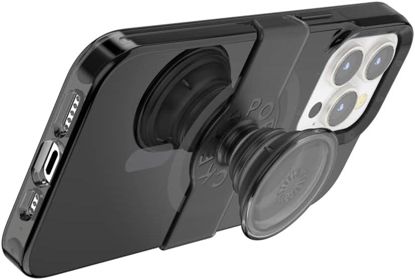 imagePopSockets Black iPhone 12 Case and iPhone 12 Pro Case with Phone Grip and Slide Compatible with MagSafeBlack