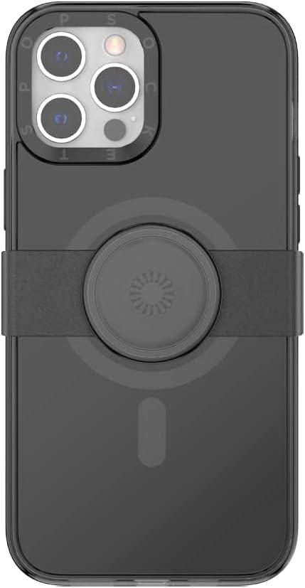 imagePopSockets Black iPhone 12 Case and iPhone 12 Pro Case with Phone Grip and Slide Compatible with MagSafeBlack