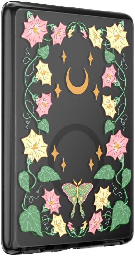 imagePopSockets Kindle Paperwhite 2021 Case 11th Gen 68 amp Signature Edition Slim Protective Cover with Builtin MagSafeCompatible Ring for MagSafe PopGrip EReader Accessory Moon Flower