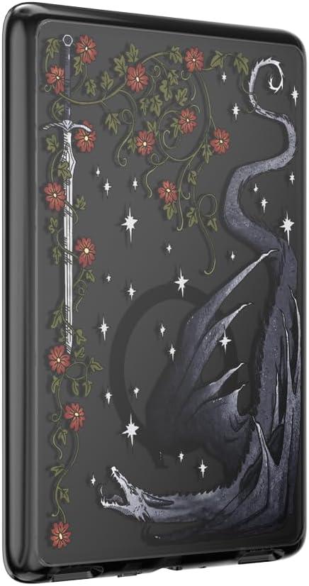 imagePopSockets Kindle Paperwhite 2021 Case 11th Gen 68 amp Signature Edition Slim Protective Cover with Builtin MagSafeCompatible Ring for MagSafe PopGrip EReader Accessory Dragon Sterling