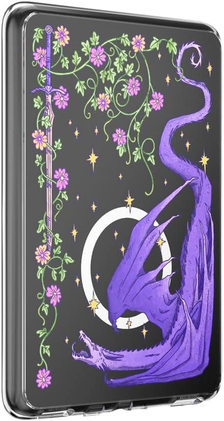 imagePopSockets Kindle Paperwhite Case 12th Gen 7 202425 Signature Edition amp Colorsoft Slim Protective Cover with Builtin MagSafe Ring for MagSafe PopGrip EReader Accessory Dragon Violet