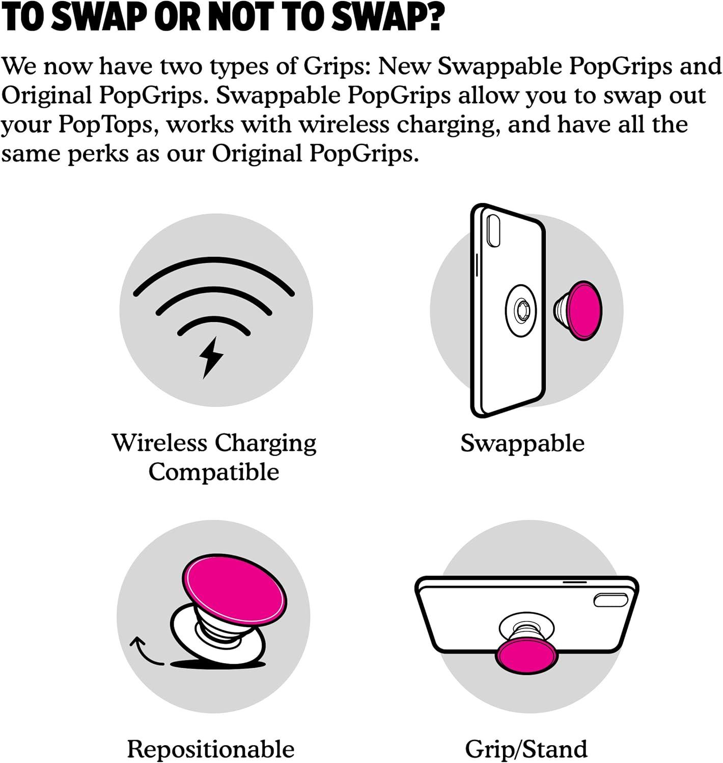 imagePopSockets Phone Grip with Expanding Kickstand Adhesive Grip Gen Abalone MosaicCrystal Orchid