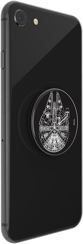 imagePopSockets Phone Grip with Expanding Kickstand Adhesive Grip Millenium Falcon Aluminum