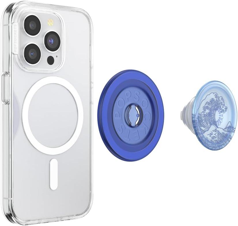 imagePopSockets Phone Grip with Expanding Kickstand Adhesive Grip Neo NoirTranslucent Ocean