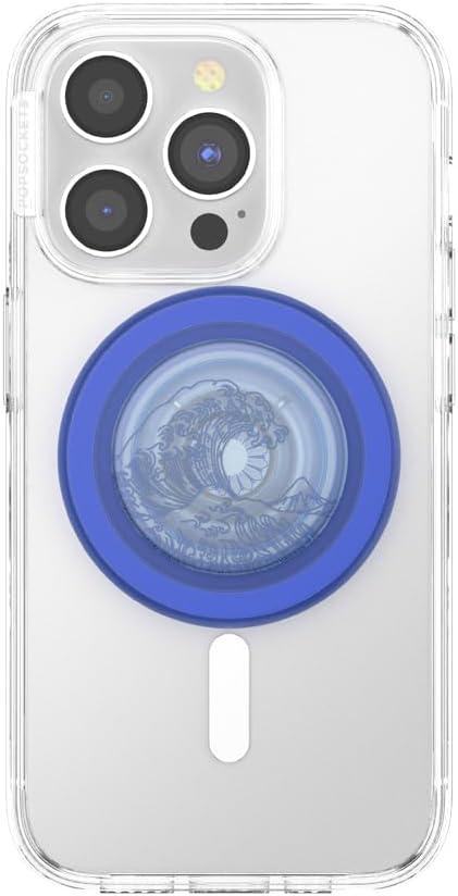 imagePopSockets Phone Grip with Expanding Kickstand Adhesive Grip Neo NoirTranslucent Ocean