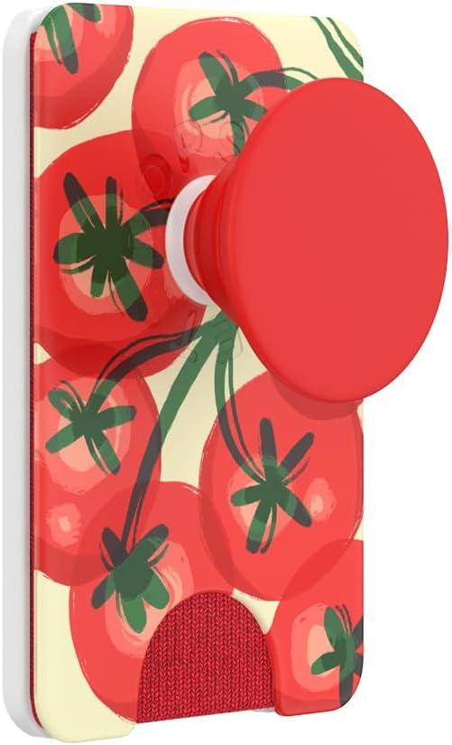 imagePopSockets Phone Wallet with Expanding Grip and Adapter Ring for MagSafe Phone Card Holder Wireless Charging Compatible Wallet Compatible with MagSafe Butterfly Pea BlueCampari