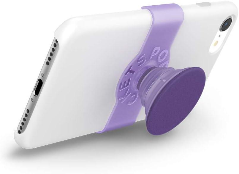 imagePopSockets PopGrip Slide NonAdhesive Phone Grip amp Stand with a Swappable Top for iPhone 11 Pro Silicone Case Fierce VioletFierce Violet Translucent