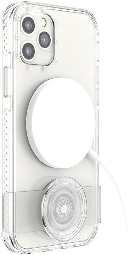 imagePopSockets iPhone 12 12 Pro Case with Repositionable Slide Grip and Compatible with MagSafe AbstractClear