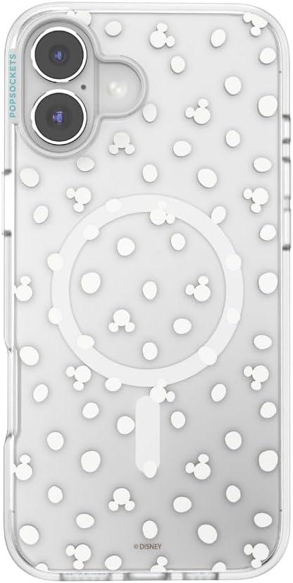 imagePopSockets iPhone 15 Pro Max Case Compatible with MagSafe Phone Case for iPhone 15 Pro Max Wireless Charging Compatible Case Only Mickey Polka DotMickey Polka Dot