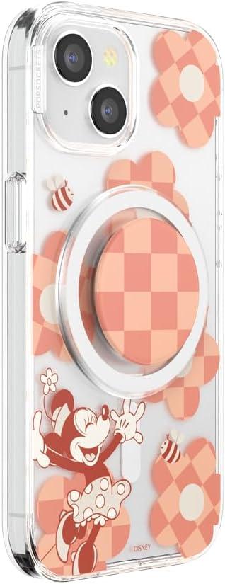 imagePopSockets iPhone 15 Pro Max Case Compatible with MagSafe Phone Case for iPhone 15 Pro Max Wireless Charging Compatible Case Only Mickey Polka DotMinnie Checker Flower