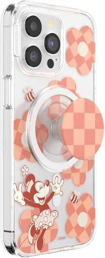 imagePopSockets iPhone 15 Pro Max Case Compatible with MagSafe Phone Case for iPhone 15 Pro Max Wireless Charging Compatible Case Only Mickey Polka DotMinnie Checker Flower