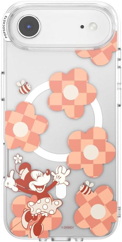 imagePopSockets iPhone 15 Pro Max Case Compatible with MagSafe Phone Case for iPhone 15 Pro Max Wireless Charging Compatible Case Only Mickey Polka DotMinnie Checker Flower
