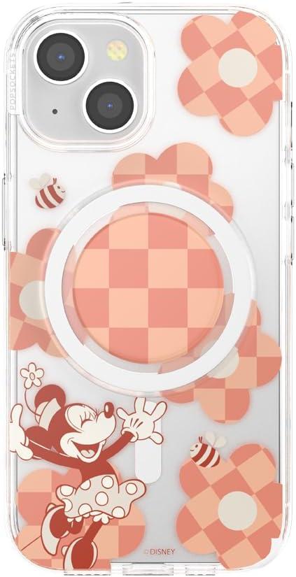 imagePopSockets iPhone 15 Pro Max Case Compatible with MagSafe Phone Case for iPhone 15 Pro Max Wireless Charging Compatible Case Only Mickey Polka DotMinnie Checker Flower