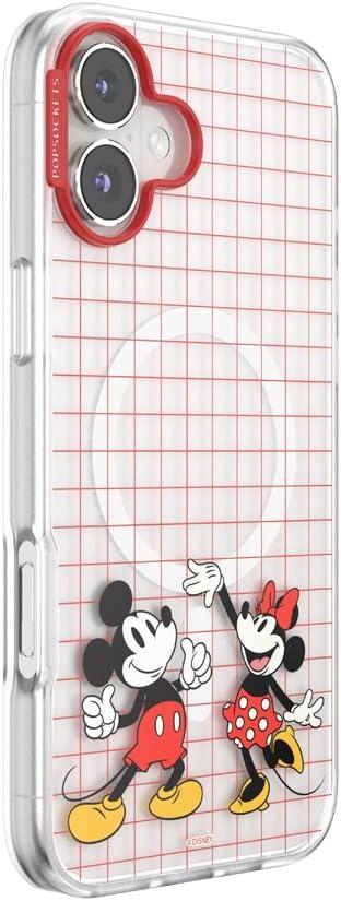 imagePopSockets iPhone 16 Pro Case Compatible with MagSafe Phone Case for iPhone 16 Pro Wireless Charging Compatible Case Only Mickey Polka DotMod Mickey Minnie