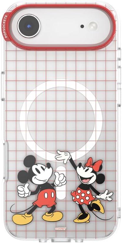 imagePopSockets iPhone 16 Pro Case Compatible with MagSafe Phone Case for iPhone 16 Pro Wireless Charging Compatible Case Only Mickey Polka DotMod Mickey Minnie