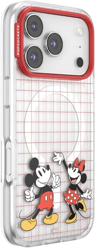 imagePopSockets iPhone 16 Pro Case Compatible with MagSafe Phone Case for iPhone 16 Pro Wireless Charging Compatible Case Only Mickey Polka DotMod Mickey Minnie